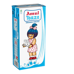 Amul Taaza Homogenised Toned Milk Tetra Pack thumbnail 1