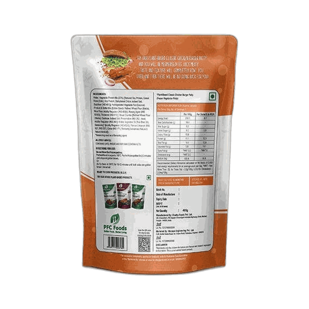 Pfc Foods Plant Based Classic Burger Patty 2