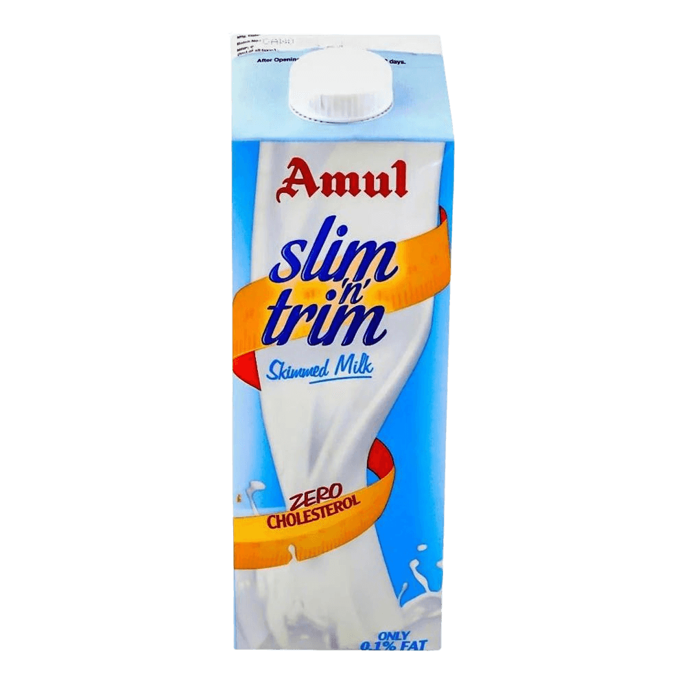 Amul Slim 'N' Trim Skimmed UTH Milk 1 Litre Tetra  1