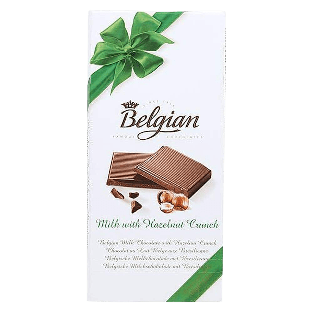 Belgian Milk Hazelnut Crunch Chocolate Bar 1