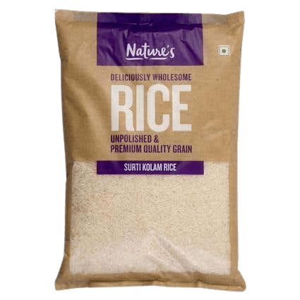 Nature's Premium Unpolished Surti Kolam Rice 1
