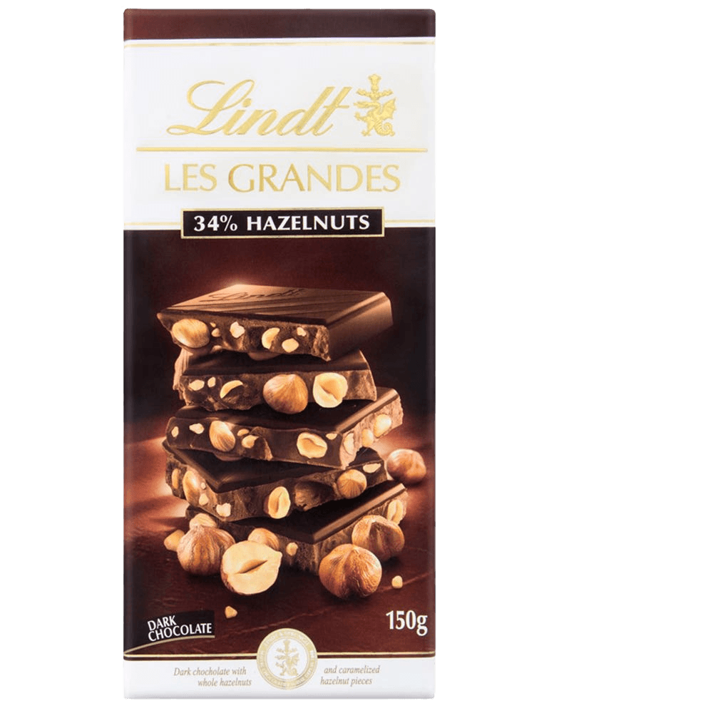 Lindt Les Grandes 34% Hazelnuts Dark Chocolate